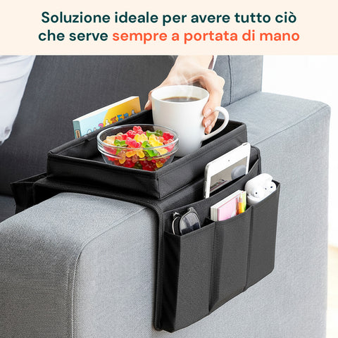 Organizer da Divano con Scomparto Rigido – Porta Telecomandi e Accessori