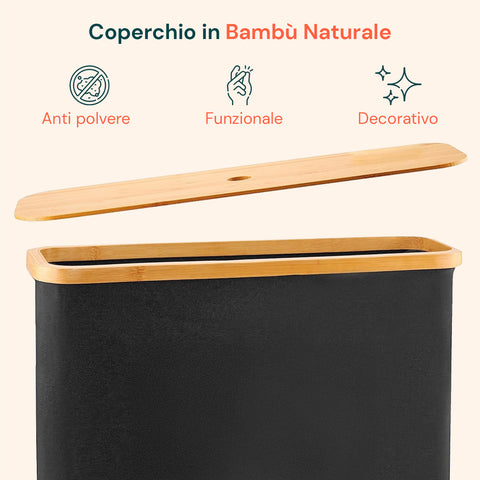 Contenitore Portarotoli con Coperchio in Bambù – Design Elegante e Pratico