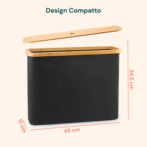 Contenitore Portarotoli con Coperchio in Bambù – Design Elegante e Pratico