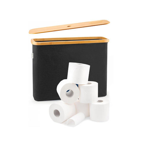 Contenitore Portarotoli con Coperchio in Bambù – Design Elegante e Pratico