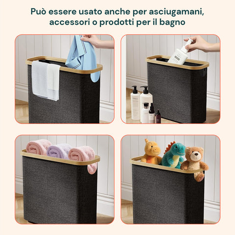 Contenitore Portarotoli con Coperchio in Bambù – Design Elegante e Pratico