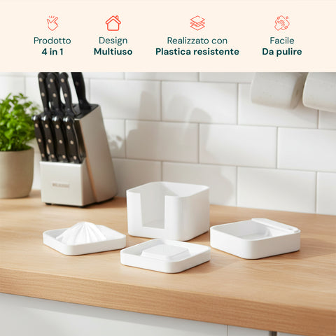 Set Da Cucina 4 In 1 Per Alimenti Bianco