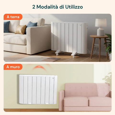 Radiatore Elettrico Digitale In Alluminio 1500w