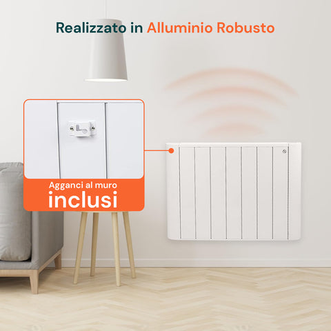 Radiatore Elettrico Digitale In Alluminio 1500w