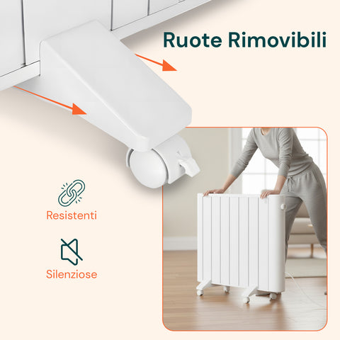 Radiatore Elettrico Digitale In Alluminio 1500w