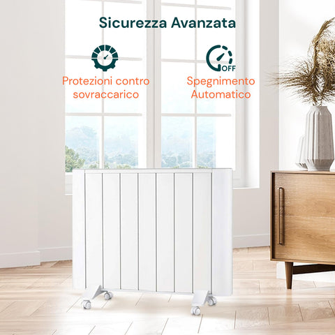 Radiatore Elettrico Digitale In Alluminio 1500w