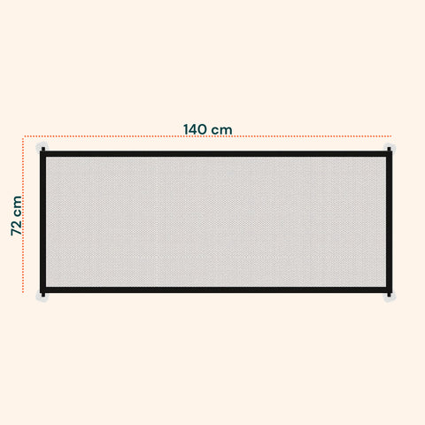 Barriera Protettiva per Animali – Rete 140x72 cm in Ferro con 4 Ganci Inclusi