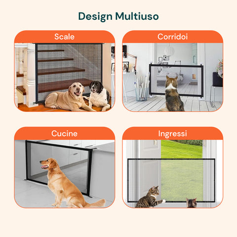 Barriera Protettiva per Animali – Rete 140x72 cm in Ferro con 4 Ganci Inclusi