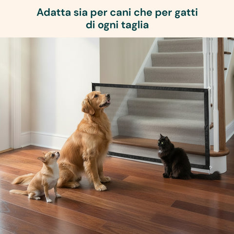 Barriera Protettiva per Animali – Rete 140x72 cm in Ferro con 4 Ganci Inclusi