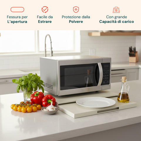 Organizer da Cucina con Ripiano Estraibile Salvaspazio per Forno a Microonde