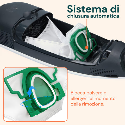Sacchetti Compatibili VK200 in Microfibra – 6 Pezzi Adattabili Vorwerk