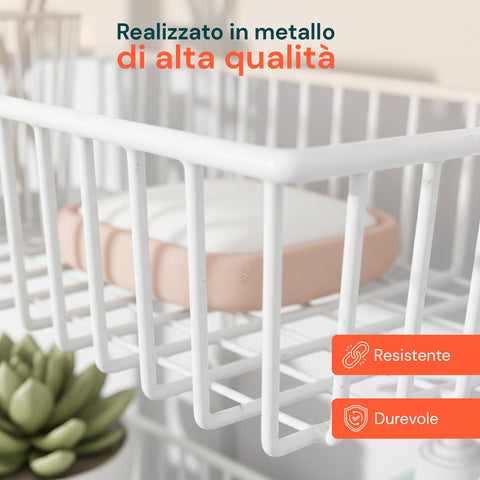 Organizer Verticale Pensile Multiuso da Porta a 6 Ripiani per Bagno o Cucina