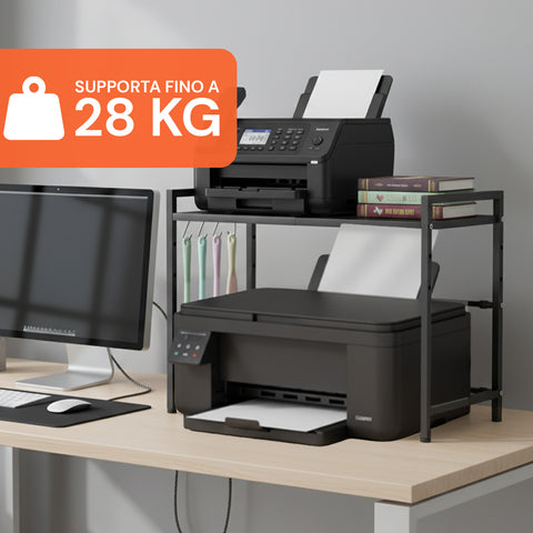 Scaffale Regolabile da Cucina in Metallo con 6 Ganci