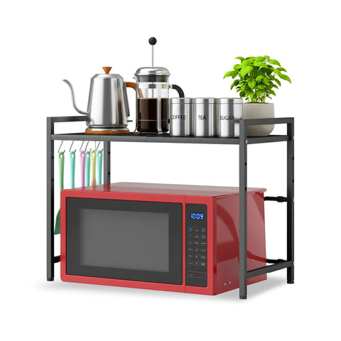 Scaffale Regolabile da Cucina in Metallo con 6 Ganci