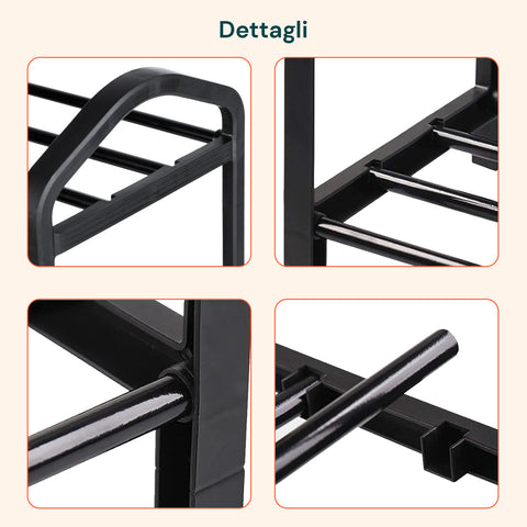 Porta Scarpe in Plastica Rinforzata – Scarpiera a 4 Ripiani Compatta e Resistente