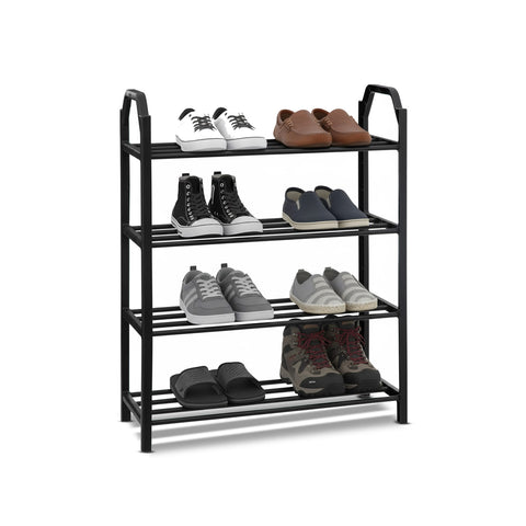 Porta Scarpe in Plastica Rinforzata – Scarpiera a 4 Ripiani Compatta e Resistente