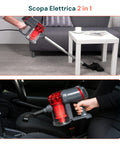 Scopa elettrica 2 in 1 per pavimenti, divani e auto, versatile con accessori inclusi per pulizia completa di ogni superficie