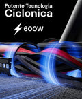 Aspirapolvere con potente tecnologia ciclonica 600W per aspirazione profonda ed efficace, forza di aspirazione 16KPA professionale