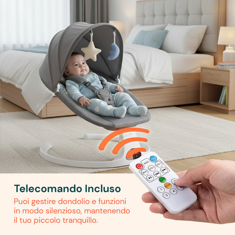 Sdraietta Multifunzione per Neonati – Altalena Intelligente con Musica e Giochi