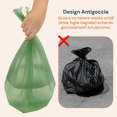 Sacchi Per la Spazzatura Con Manico A Cravatta Set da 10 50l