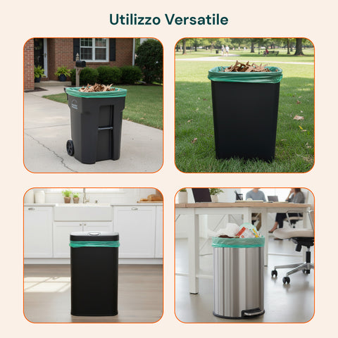 Sacchi Per la Spazzatura Con Manico A Cravatta Set da 10 50l