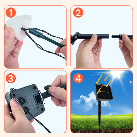 Luci Solari a Fungo da Esterno – Set 12 Segnapasso con Pannello Solare e LED Caldi