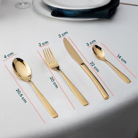 Posate Sibilla – Set da 16 in Acciaio Inox Oro Lucido Elegante