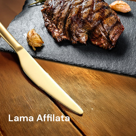 Posate Sibilla – Set da 16 in Acciaio Inox Oro Lucido Elegante