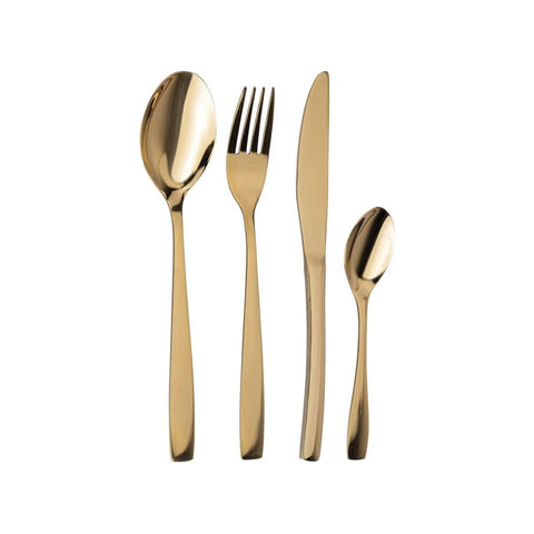 Posate Sibilla – Set da 16 in Acciaio Inox Oro Lucido Elegante
