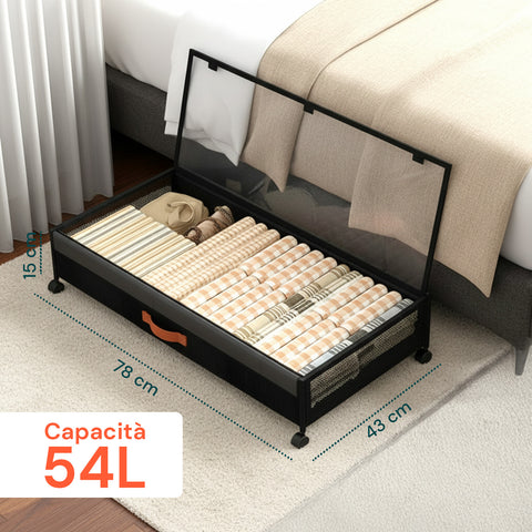 Contenitori Sottoletto con Ruote – Set 2 Pezzi XXL 54L Salvaspazio