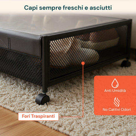 Contenitori Sottoletto con Ruote – Set 2 Pezzi XXL 54L Salvaspazio