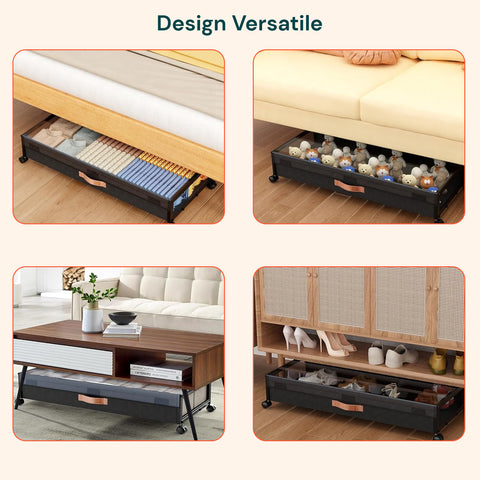 Contenitori Sottoletto con Ruote – Set 2 Pezzi XXL 54L Salvaspazio