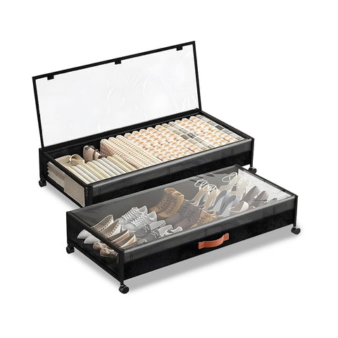 Contenitori Sottoletto con Ruote – Set 2 Pezzi XXL 54L Salvaspazio