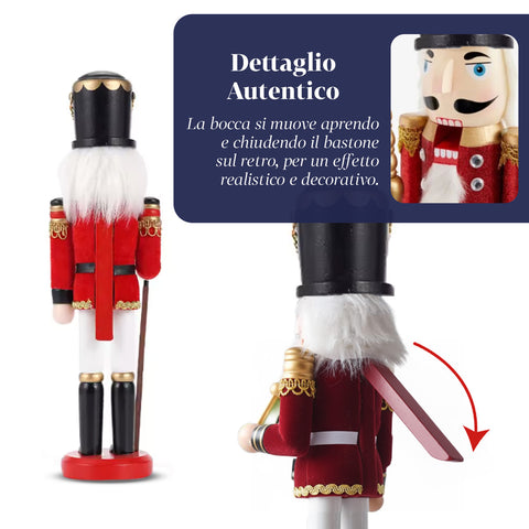 Set 2 Schiaccianoci in Legno – Stile Inglese e Scozzese Dipinti a Mano