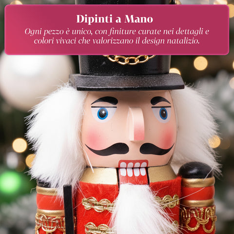 Set 2 Schiaccianoci in Legno – Stile Inglese e Scozzese Dipinti a Mano