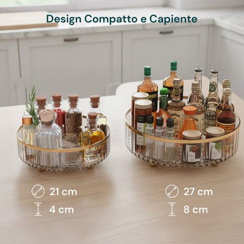 Vassoi Rotanti per Cosmetici e Cucina – Set da 2, Impermeabili