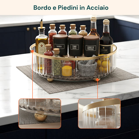 Vassoi Rotanti per Cosmetici e Cucina – Set da 2, Impermeabili