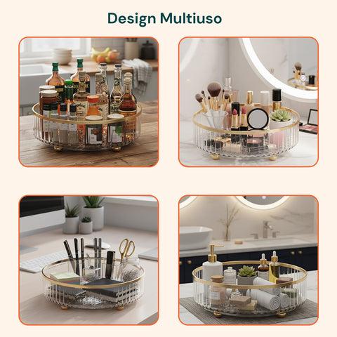 Vassoi Rotanti per Cosmetici e Cucina – Set da 2, Impermeabili