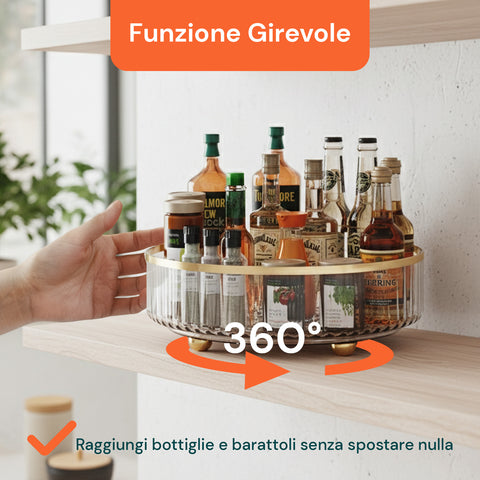 Vassoi Rotanti per Cosmetici e Cucina – Set da 2, Impermeabili