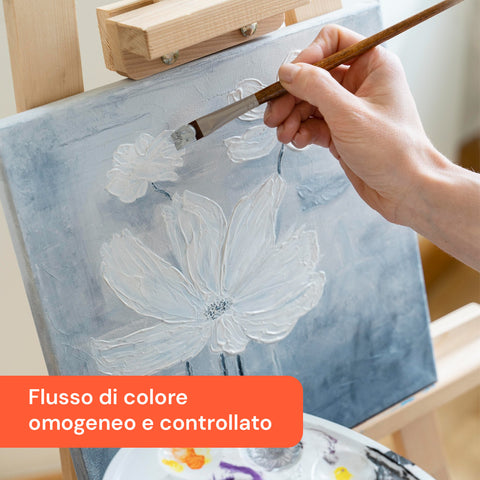 Set 24 Pennelli Professionali in Nylon con Manico in Legno di Betulla