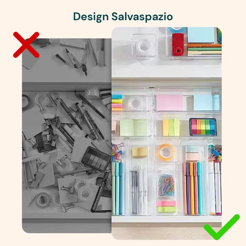 Set Organizer da Cassetti Multiuso 25 Pezzi – Trasparenti e Facili da Pulire