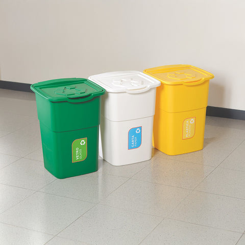 Set 3 Pattumiere Per Raccolta Differenziata