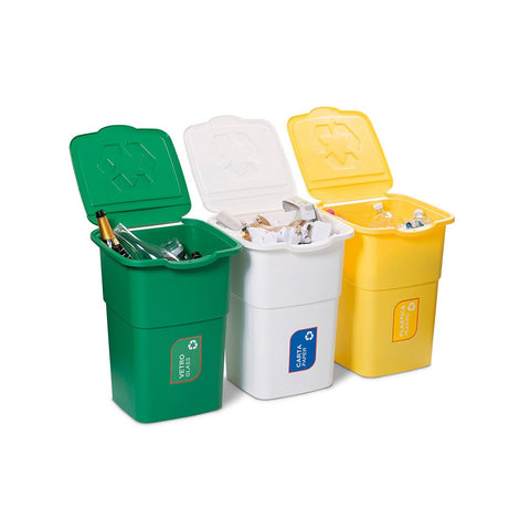 Set 3 Pattumiere Per Raccolta Differenziata