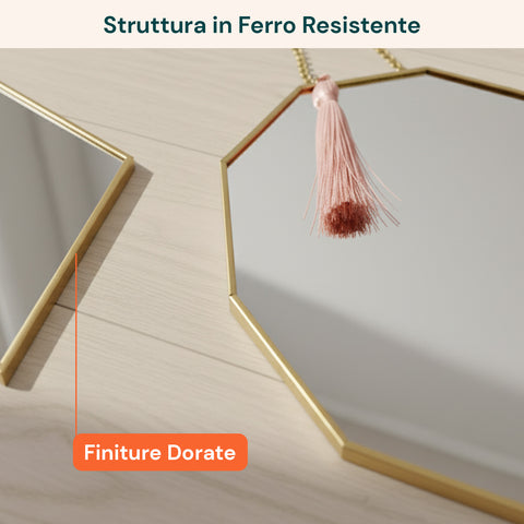 Set Specchi Moderni con Cornice in Ferro – Diamante, Rombo e Pentagono
