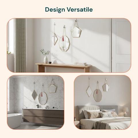 Set Specchi Moderni con Cornice in Ferro – Diamante, Rombo e Pentagono