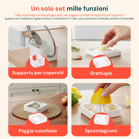 Set Da Cucina 4 In 1 Per Alimenti Bianco