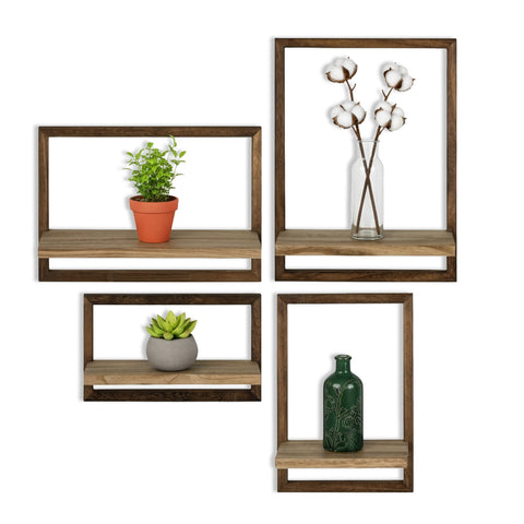 Set 4 Mensole a Muro in Legno Diverse Misure – Design Moderno e Resistente