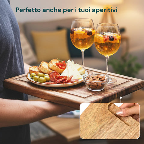 Set 4 Taglieri in Legno di Acacia – Design Robusto Anti Umidità