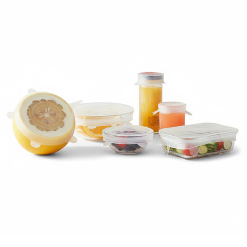 Coperchi Silicone Estensibili – Set 6 Misure da 6 a 19,6 cm Riutilizzabili BPA Free