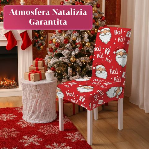 Set 6 Coprisedia Natalizi con Babbo Natale – Elasticizzati e Decorativi